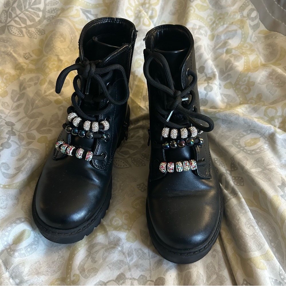 Art Class Black Beaded Combat Boots